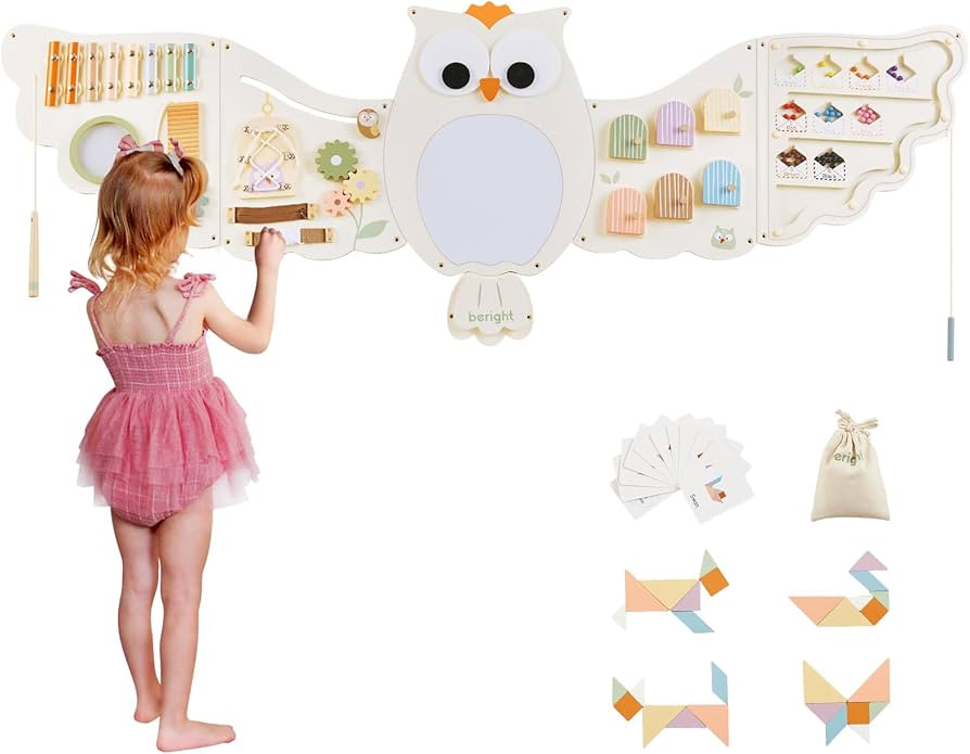 Beright Owl Activity Wall Busy Board Panels, Montessori Sensory Toys, Toddler Learning Activity C... | Amazon (US)