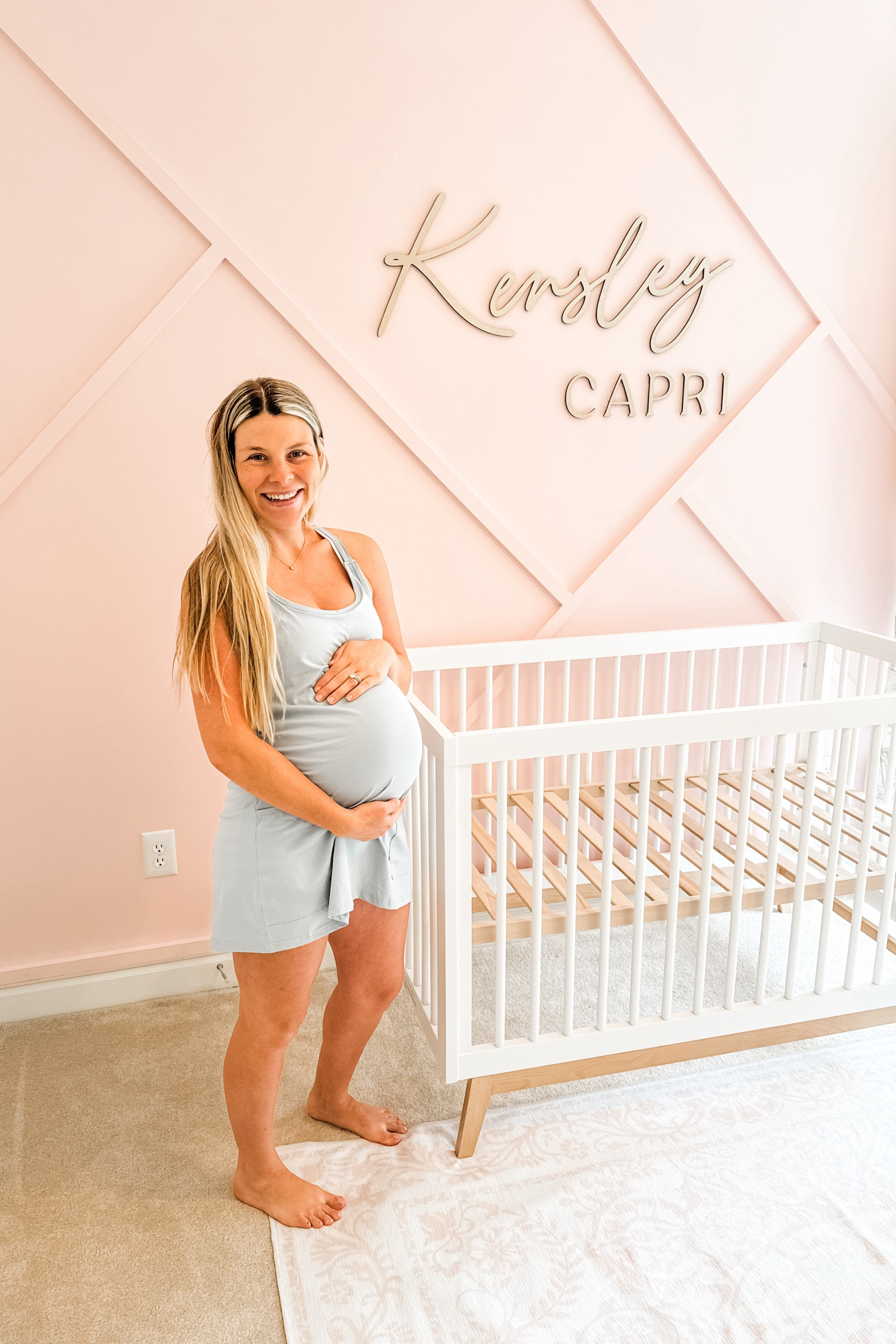 36 weeks today and finishing up a few details in the nursery! Love this bump friendly dress that has a built in jumpsuit, it has been so comfortable while nesting— had to share it for all my summer mommas out there💙

#nursery #bumpfit #nurseryinspo

#LTKFindsUnder50 #LTKStyleTip #LTKBump