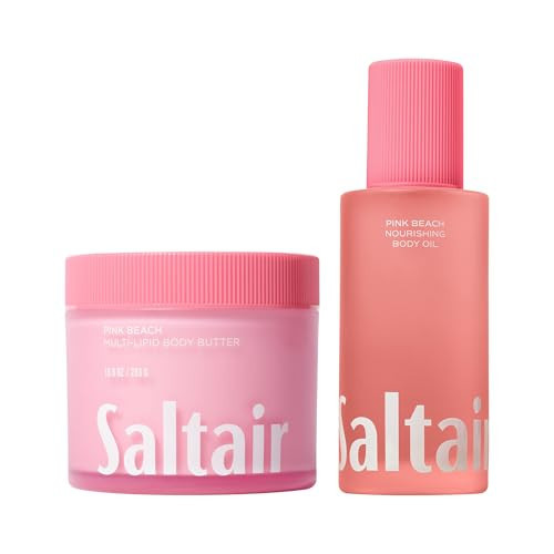 Saltair Body Oil and Multi-Lipid Body Butter Set – Deep Moisture, Hydrating After-Shower Skincare Duo – Pink Beach Scent | Amazon (US)