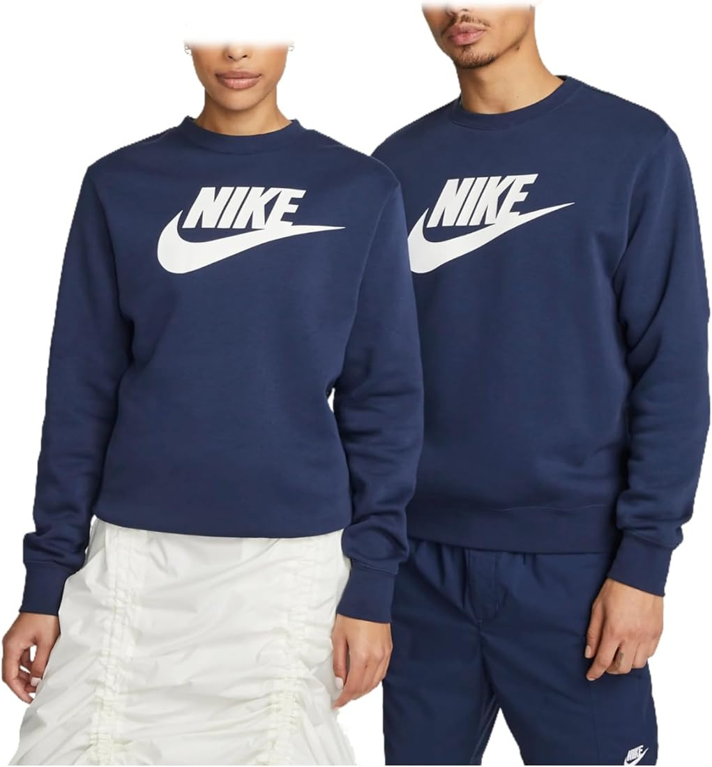 Nike Sportswear Club Fleece Men's Graphic Crew (DQ4912-410, Midnight Navy) | Amazon (US)