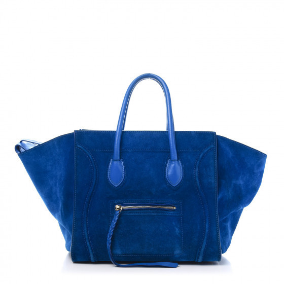 Suede Medium Phantom Luggage Royal Blue | Fashionphile