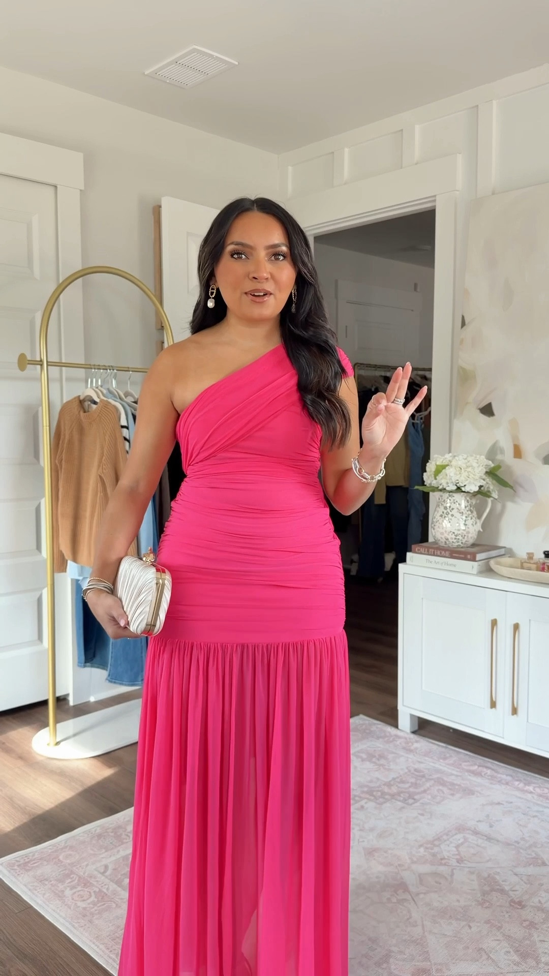 Rose pink one shoulder dress size small TTS

#LTKootd #LTKPetite #LTKWedding