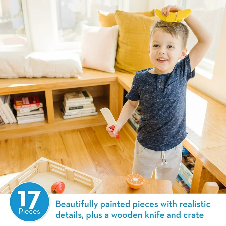 Melissa & Doug Cutting Fruit Set - Wooden Play Food Kitchen Accessory, Multi | Walmart (US)