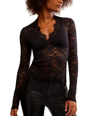 Free People All Day Lace Long Sleeve Top  | Bloomingdale's Women | Bloomingdale's (US)