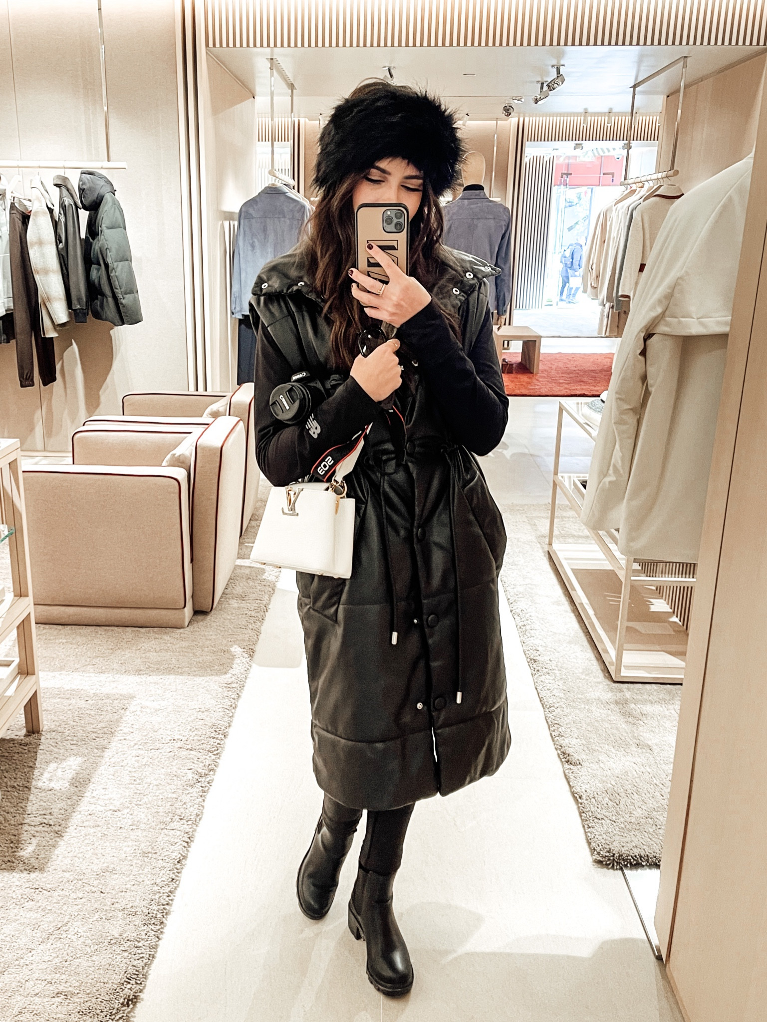 Apres ski outfit, Vail outfit, Colorado, faux fur headband, proenza schouler faux leather vest, LV bag, Louis Vuitton bag, winter outfit, winter style, valentines outfit, Valentine's Day

#LTKitbag #LTKunder100 #LTKstyletip