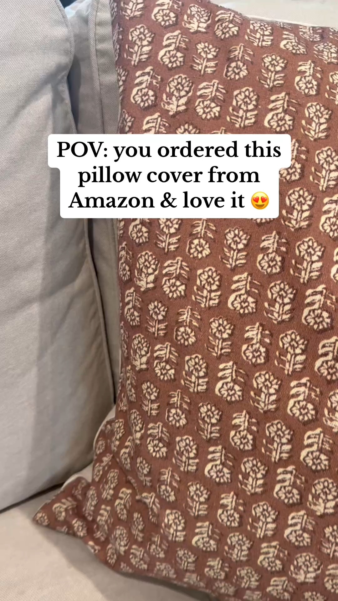 Amazon pillow covers! Big fan of adding touches of rust to my living room! Plus they compliment my rug!

#LTKHome