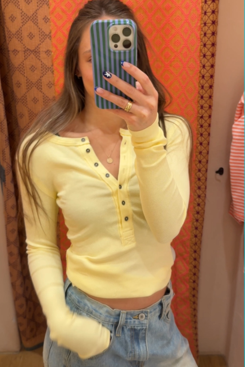 yellow long sleeve free people shirt! this is the cutest shirt for spring

#LTKootd #LTKSpringSale #LTKSeasonal