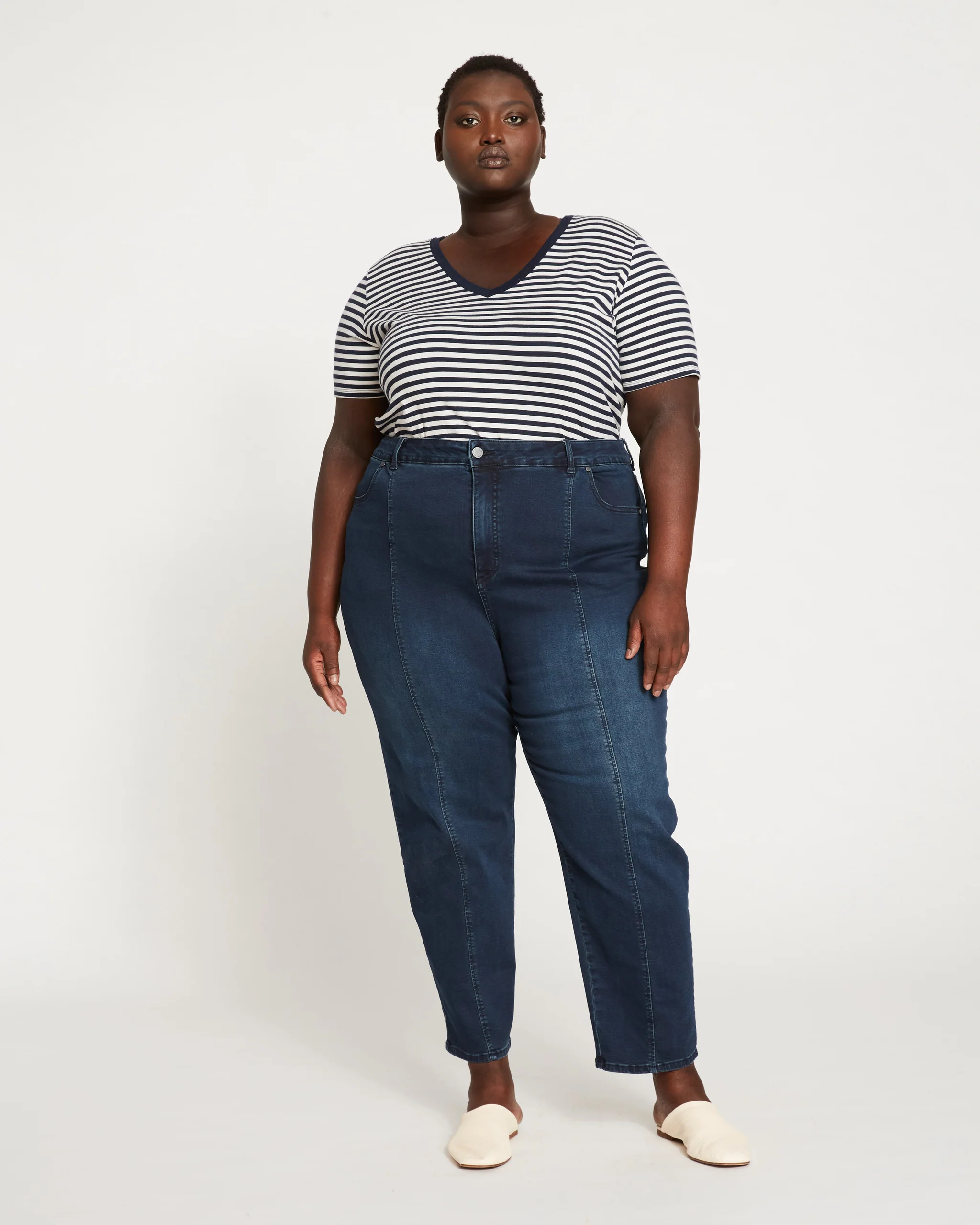 Whitney Super High Rise Seam Tapered Leg Jeans - Indigo Ink | Universal Standard