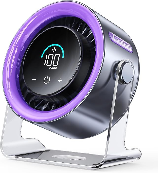 USB Desk Fan for Bedroom: 100 Speeds Digital Display Quiet Portable Fan with Turbo Airflow, 120\u... | Amazon (US)