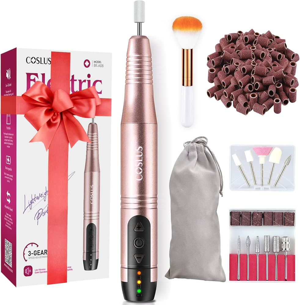COSLUS Cordless Nail Drill Electric File: Professional for Acrylic Gel Dip Powder Nails Portable ... | Amazon (US)