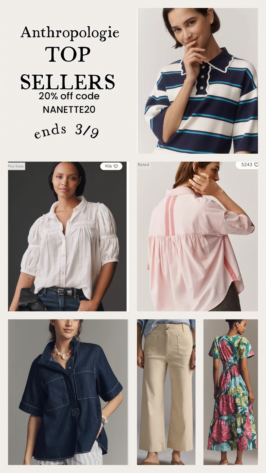 20% off ends tonight! 
Mabel Oxford and denim
Shirt u size down to a small 
Colette pants this is a really pale yellow size 29 petite 
Somerset I get the med petite or small 
White blouse it lightweight I don’t think it’s super sheer but u do wear a cami or nude bra 
Striped polo sweater size small 

#LTKSaleAlert #LTKOver40 #LTKspring