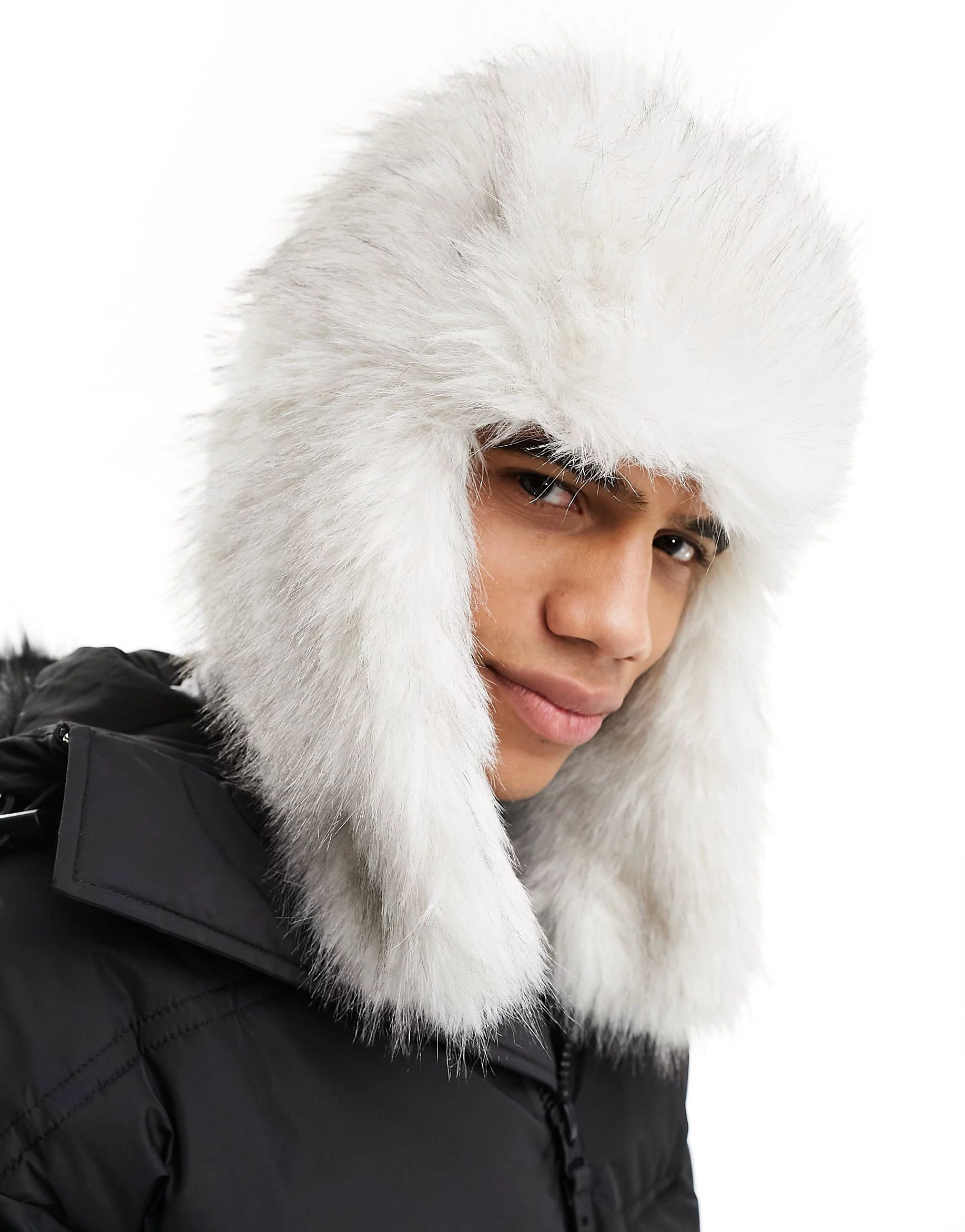 ASOS 4505 Ski faux fur trapper hat in white | ASOS | ASOS (Global)