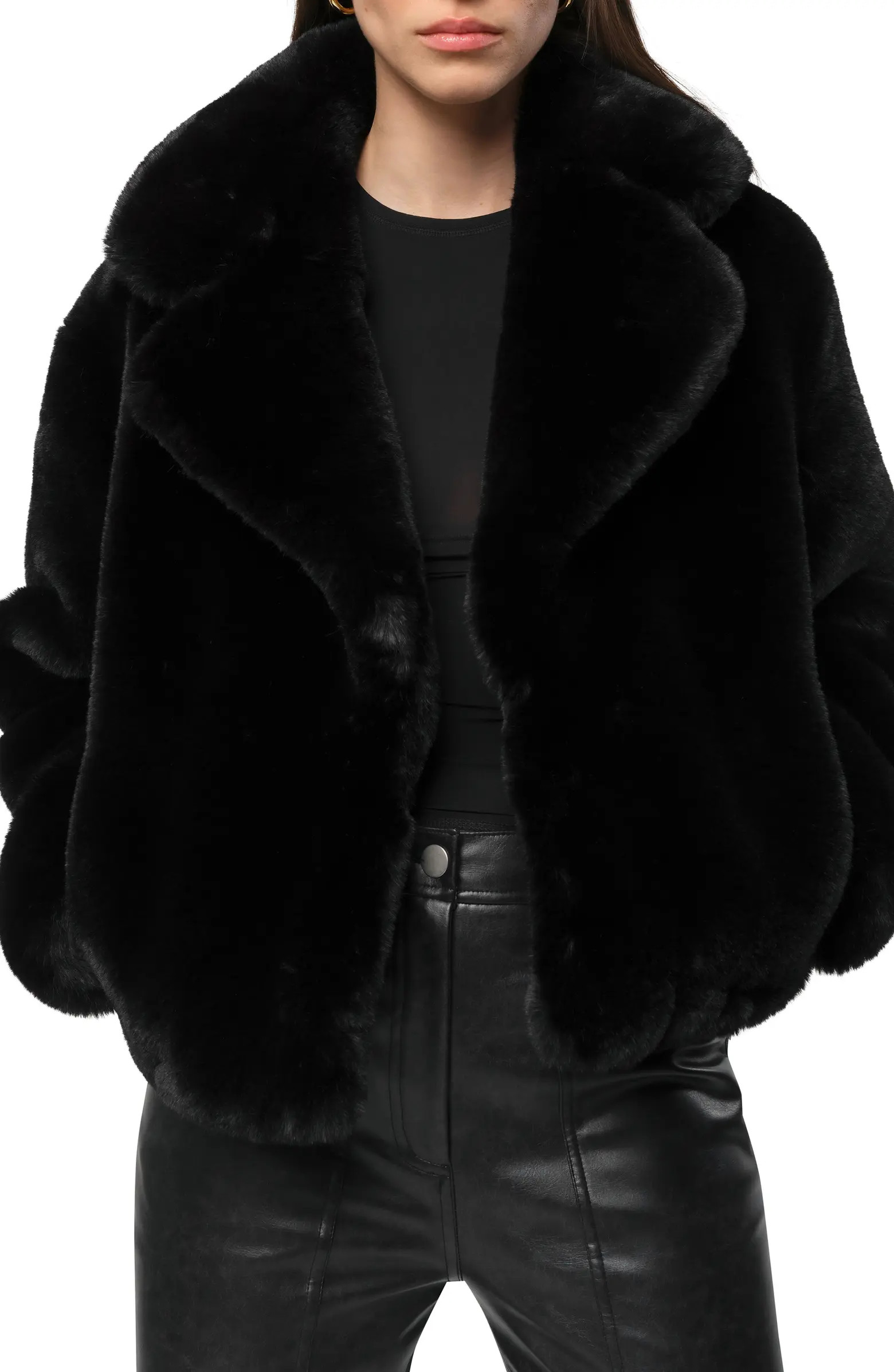 Miller Crop Recycled Polyester Pluche™ Faux Fur Coat | Nordstrom
