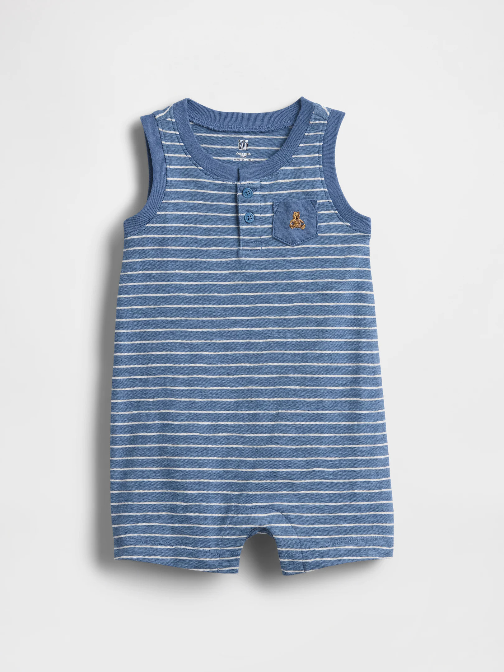 Baby Organic Cotton Henley Shorty One-Piece | Gap (US)