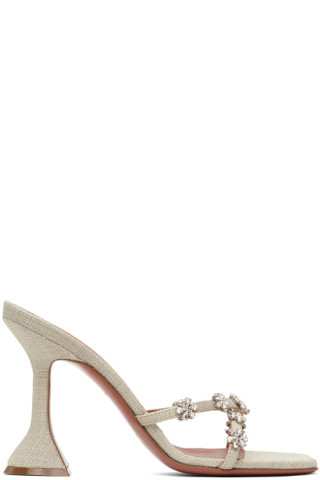 Beige Lily Slipper 95 Heeled Sandals | SSENSE