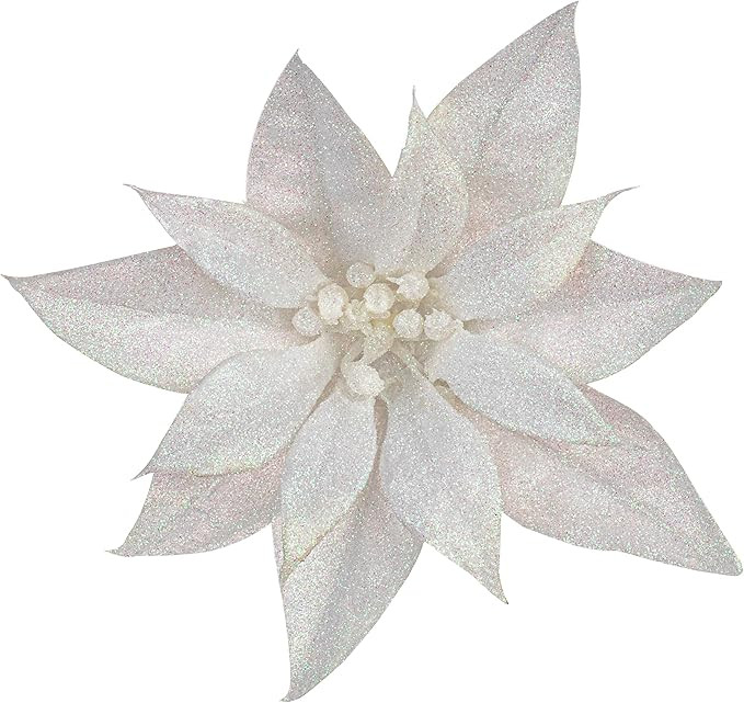 Alyphyly Christmas Tree Decoration Flower Glitter Powder Shining Artificial Flowers Decor Party T... | Amazon (US)