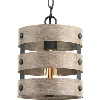 Progress Lighting Gulliver Graphite Farmhouse Cylinder Mini Pendant Light | Lowe's