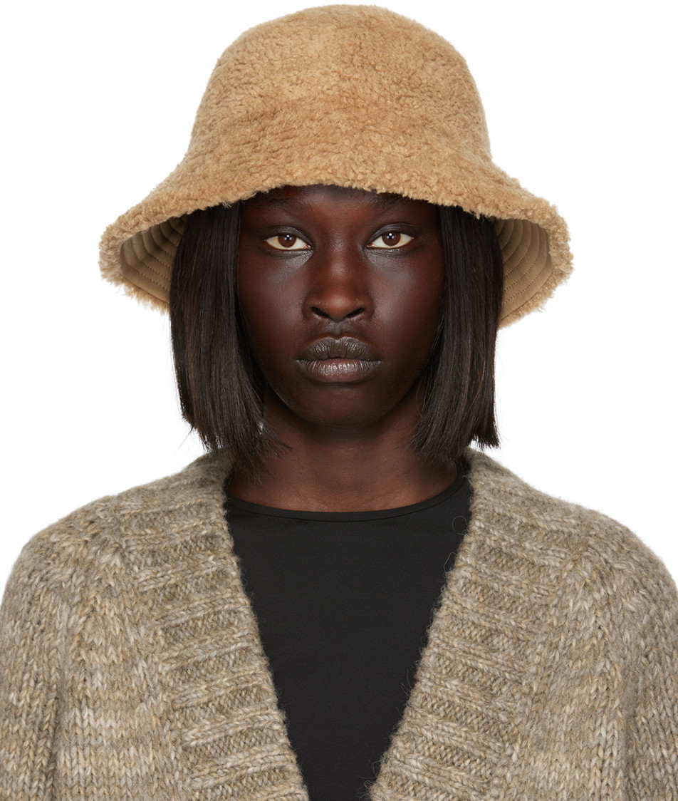 Yves Salomon Beige Reversible Bob Bucket Hat | SSENSE