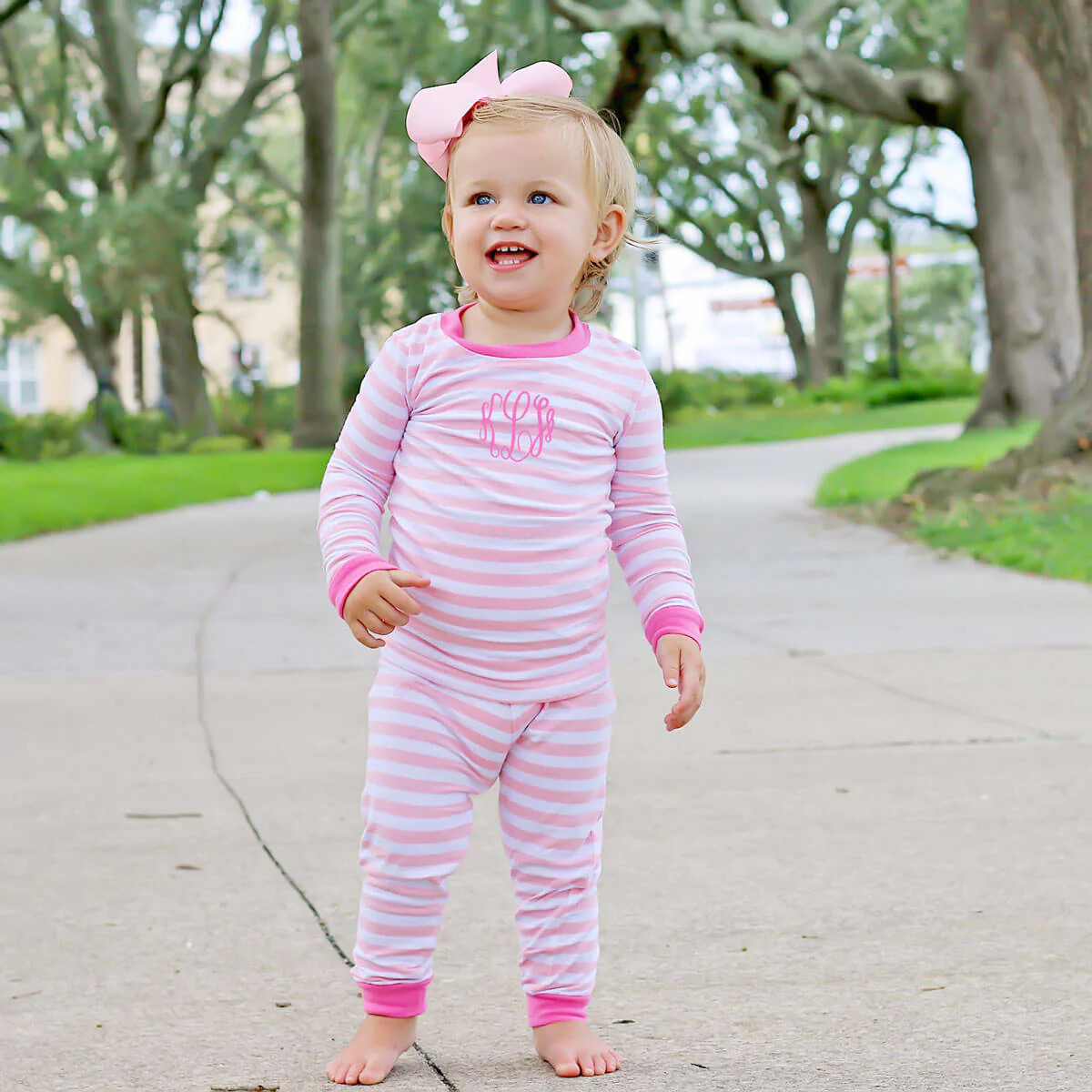 Pink and White Stripe Pajamas | Classic Whimsy