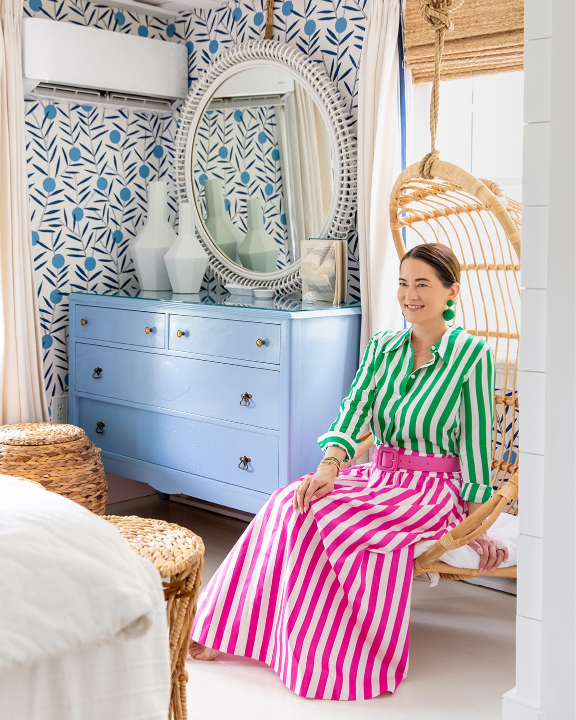 Stripes on stripes. 💚💕 Adore this striped midi skirt styled with a green striped blouse. The perfect colorful outfit!

#LTKFind #LTKhome 

#LTKshoecrush #LTKSeasonal #LTKstyletip