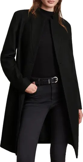 AllSaints Sidney Wool Blend Coat | Nordstrom | Nordstrom