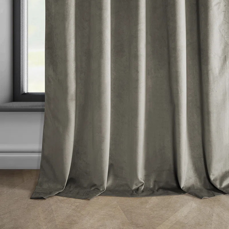 Heritage Plush Velvet Curtains for Bedroom - Room Darkening Curtains for Living Room Window Singl... | Wayfair North America