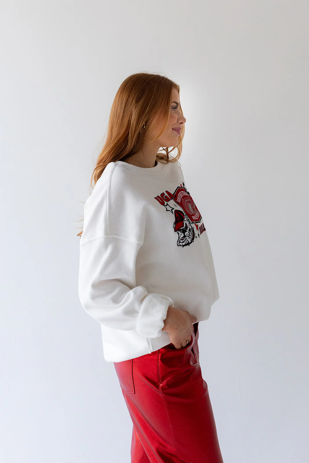 Georgia Layer Patch Lantern Sleeve Crew | Gameday Social