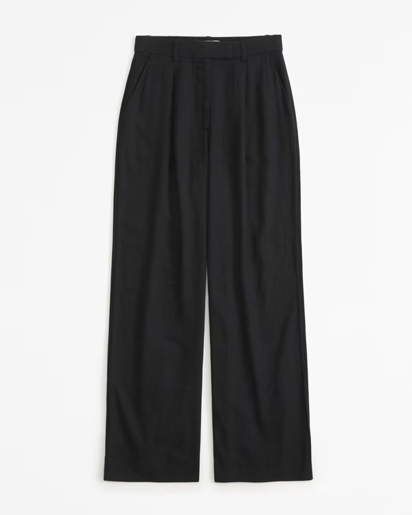 Women's Curve Love A&F Harper Tailored Linen-Blend Pant | Women's Bottoms | Abercrombie.com | Abercrombie & Fitch (US)