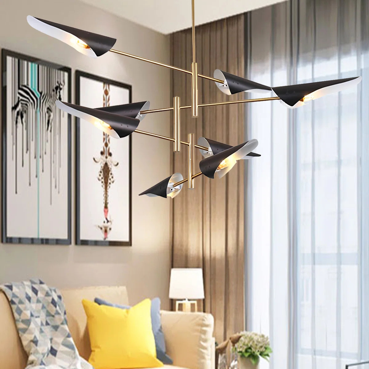 8 - Light Dimmable Sputnik Modern Linear Chandelier | Wayfair North America