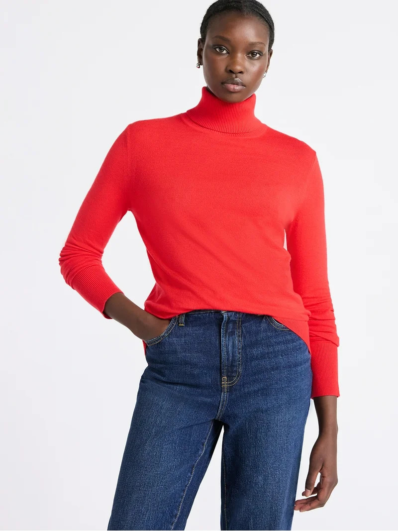 Free Assembly Women's Cozy Yarn Turtleneck Sweater with Long Sleeves, Sizes XS-XXL | Walmart (US)