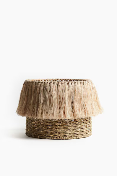 H & M - Tasseled Seagrass Storage Basket - Beige | H&M (US + CA)