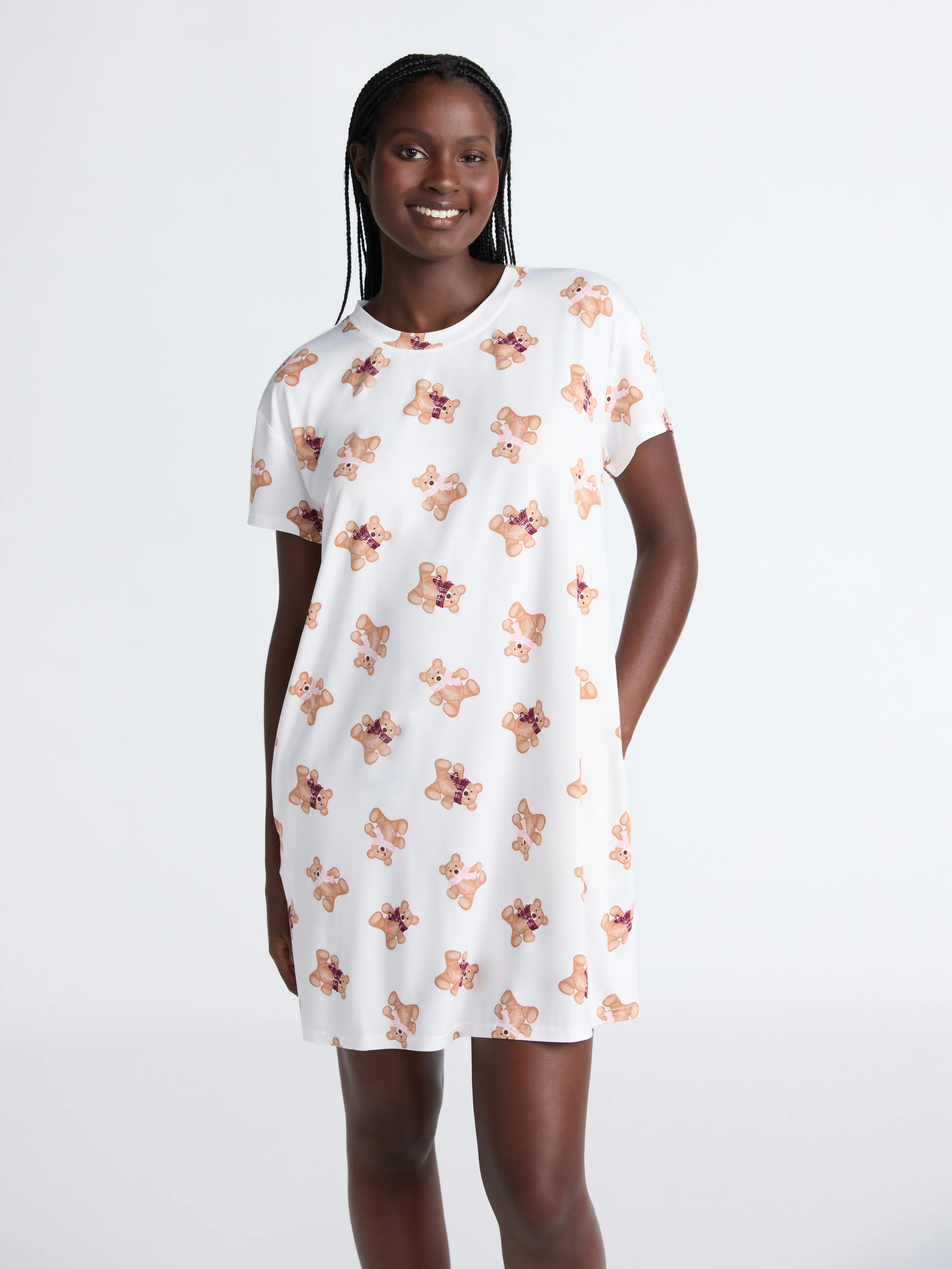 Joyspun Women's Dreamy Soft Collection Sleepshirt with Short Sleeves, Sizes S/M-2X/3X | Walmart (US)