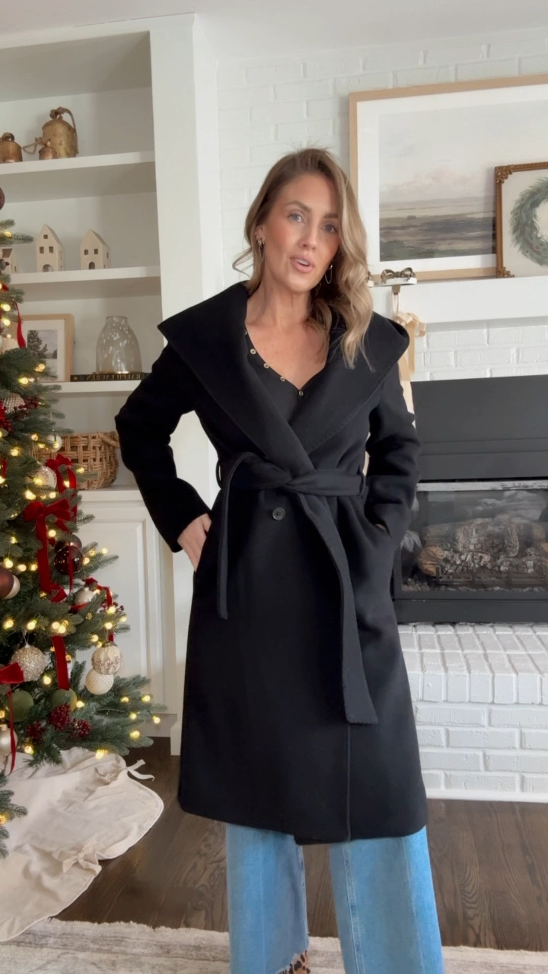 XS long sleeve tee / XS/S belt / 25 jeans / XS coat / Size down a half in these flats! 🖤

#LTKOver40 #LTKootd #LTKPetite