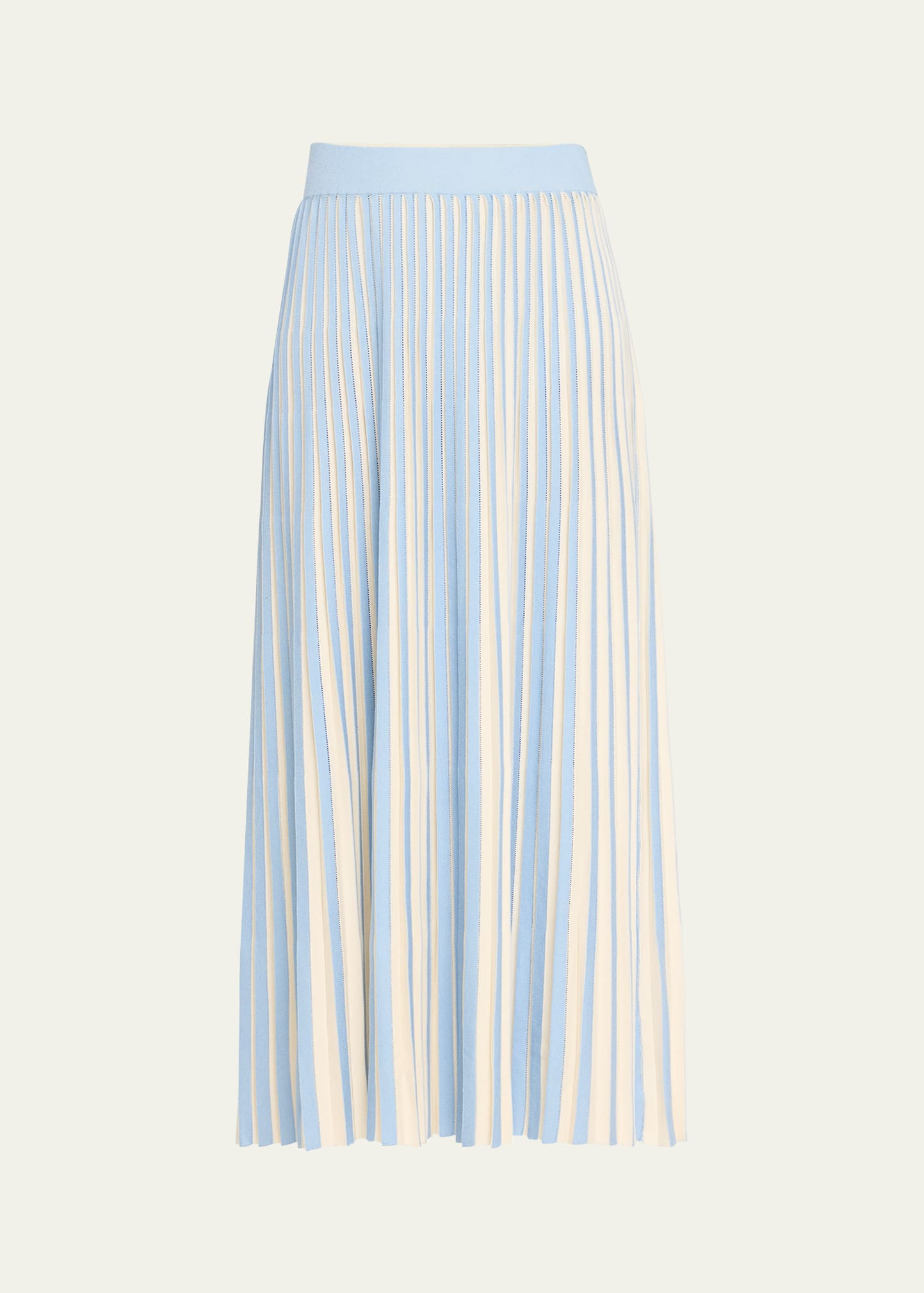 Lafayette 148 New York Pleated Colorblock Pointelle-Knit Midi Skirt | Bergdorf Goodman
