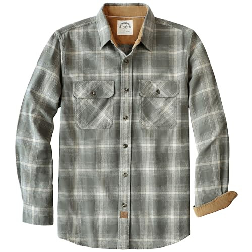 Dubinik® Mens Flannel Shirt Long Sleeve Button Down Plaid All Cotton Soft Brushed Flannel Shirt for Men Utility Casual Shirt | Amazon (US)