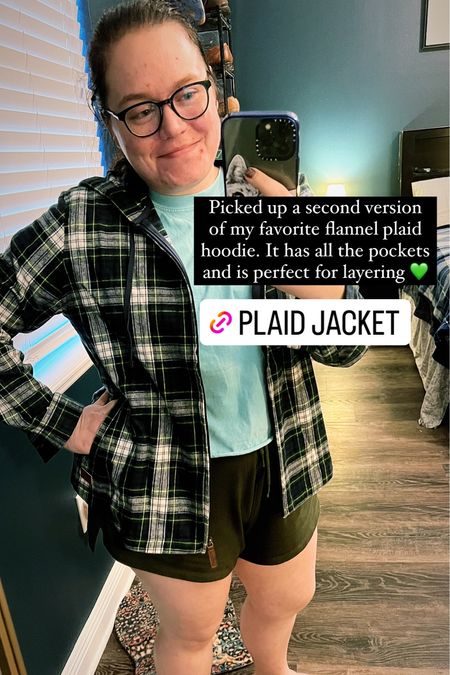 Picked up a second version of my favorite flannel hoodie 💚 I got a petite large and it’s perfect for layering. Pictured in the Gordon tartan plaid option. 

#LTKunder100 #LTKstyletip #LTKSeasonal