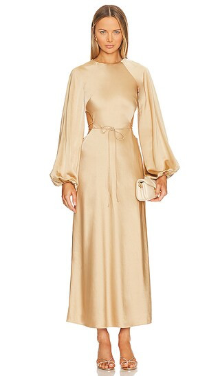 Esme Long Sleeve Dress in Sand | Revolve Clothing (Global)