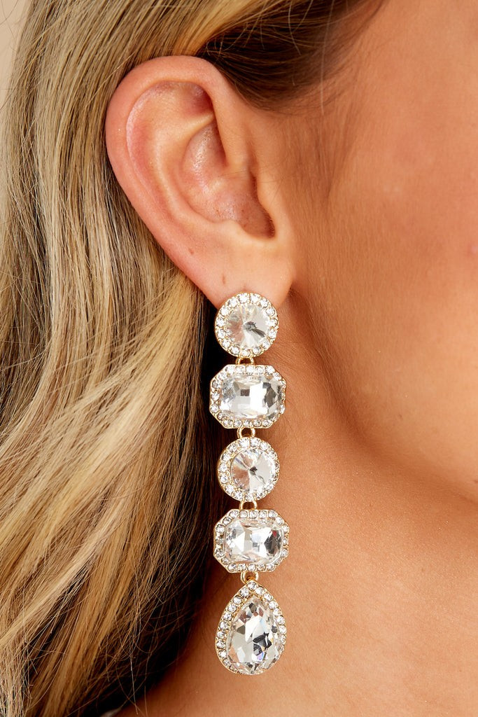 A Little Sparkle Gold Earrings | Red Dress 