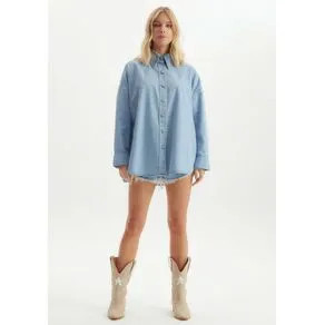 Camisa Jeans Oversized Azul M | OffPremium (BR)