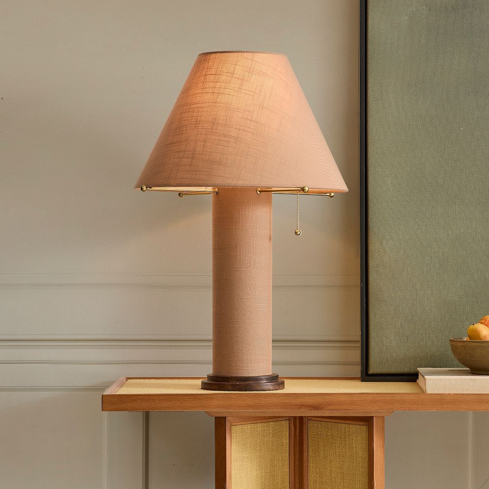Pierce &amp; Ward Linen Table Lamp (25") | West Elm (US)