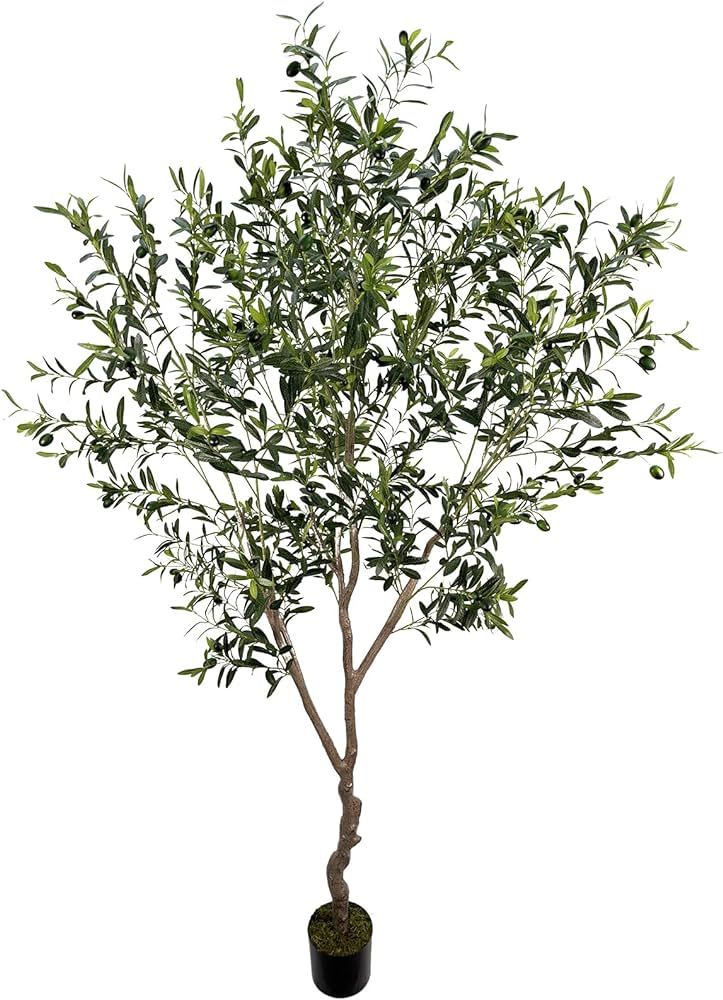 AfanD Artificial Olive Tree 7ft(82in,2200+Uv Protection Leaf) Tall,Faux Olive Tree Indoor Artific... | Amazon (US)