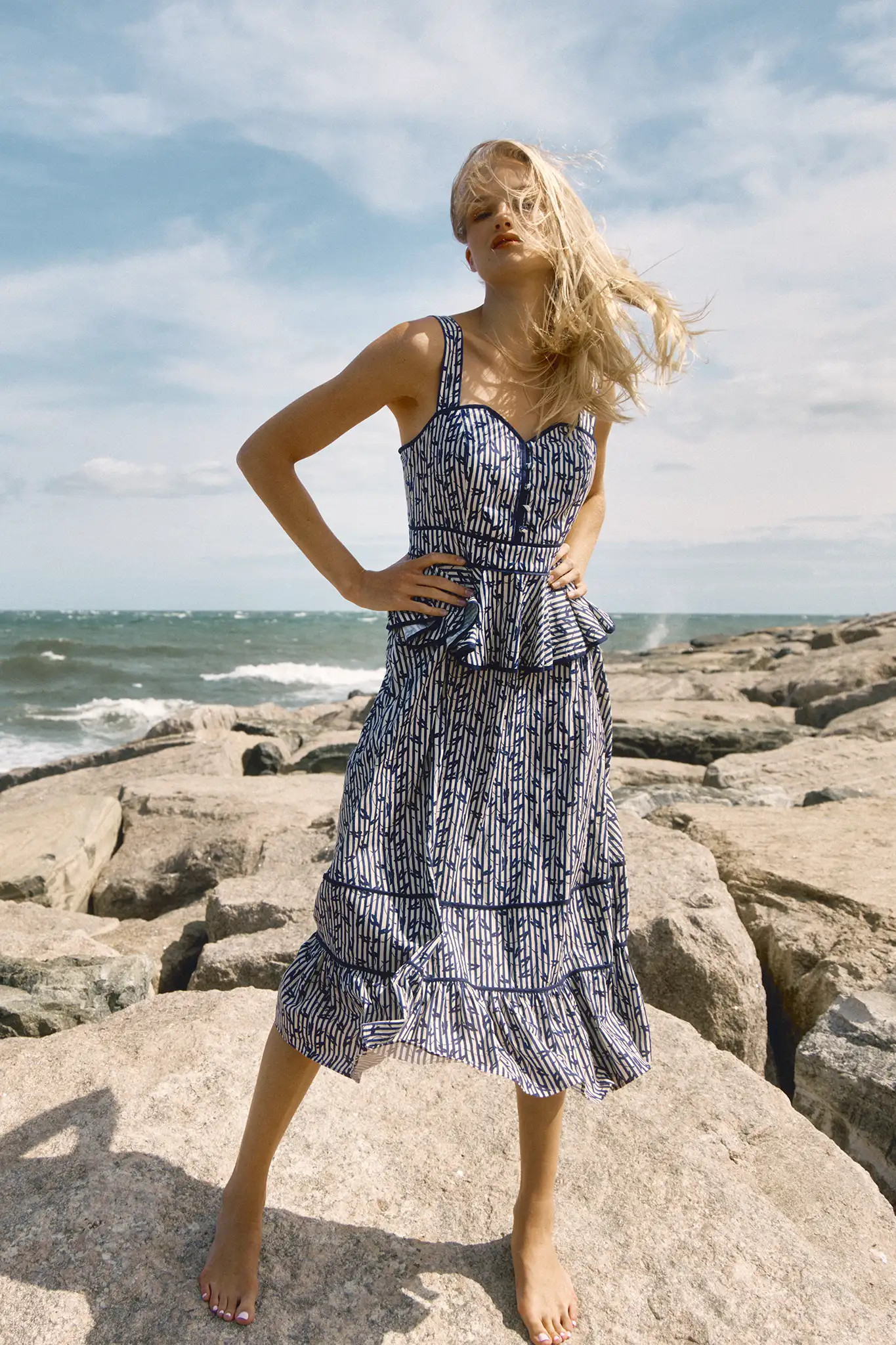 Lacey Dress | Peplum Midi Dress | Hunter Bell | Hunter Bell