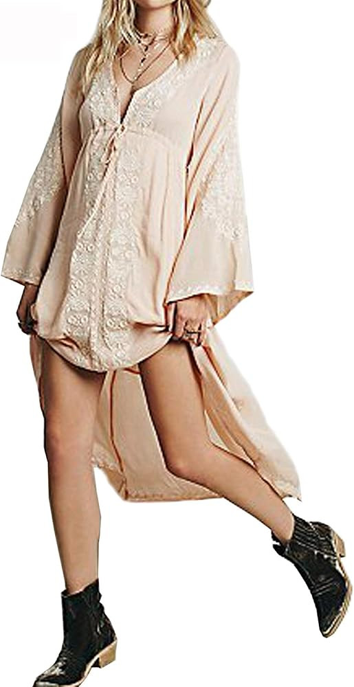 R.Vivimos Womens Cotton Embroidered High Low Long Dresses | Amazon (US)