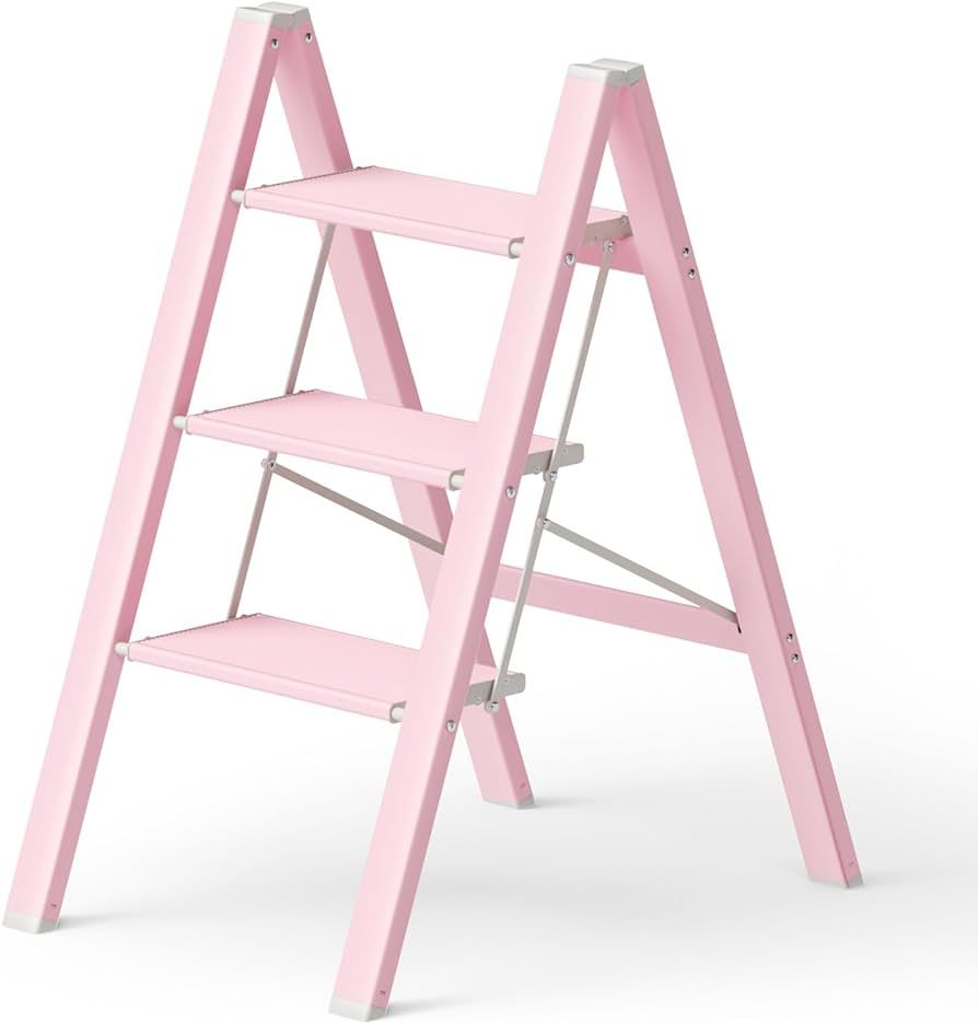 PLEDDANIO Step Ladder 3 Step Folding Ladders for Adults,Lightweight Aluminum Stepladder,330lbs Ca... | Amazon (US)