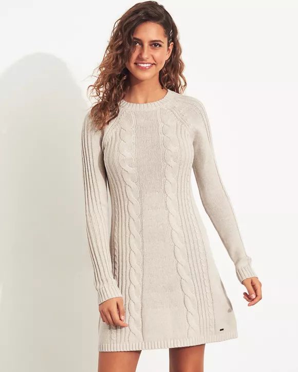 Cable Swing Sweater Dress | Hollister US