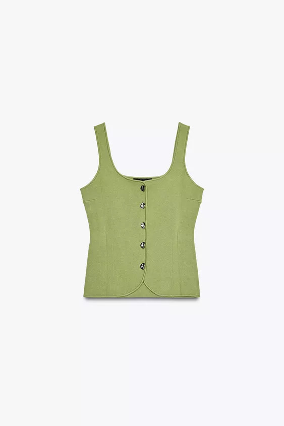 PLAIN KNIT CORSET TOP | Zara US