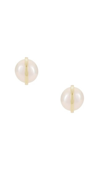 Essential Earring Stud in Gold & Pearl | Revolve Clothing (Global)