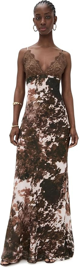 L'AGENCE Women's Susanna Lace Bust Slip Dress | Amazon (US)