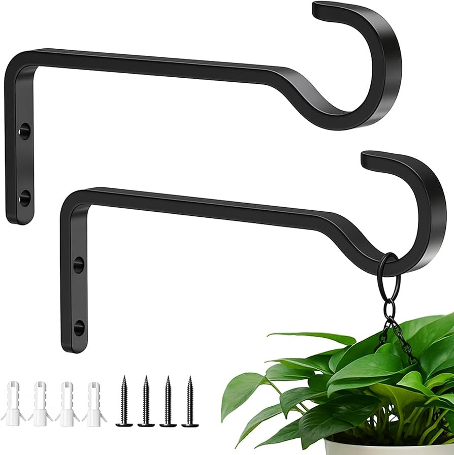 saffruff Heavy Duty Plant Hooks for Wall: 6-Inch 2 Pack Plant Hangers Outdoor, Hold 35lb, Bird Fe... | Amazon (US)