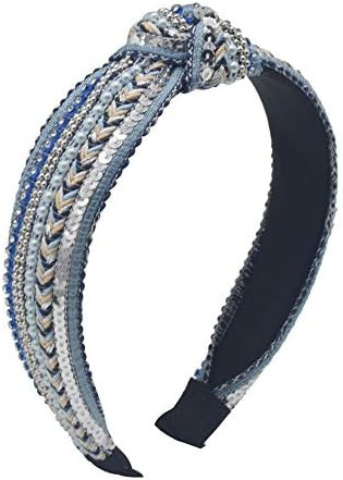 MHDGG Weave Crystal Pearl Knot Headbands for Women Bow Hairbands Bohemia Hair Accessories Flower ... | Amazon (US)